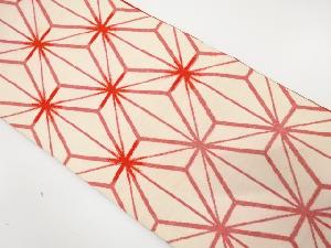 アンティーク　綿紬　麻の葉模様織り出し袋帯（材料）